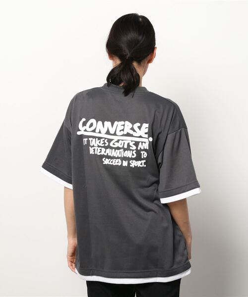 CONVERSE(コンバース)の「【CONVERSE/コンバース】フェイクレイヤードTシャツ/ブランドロゴ/バックプリント/ワンポイント(Tシャツ/カットソー・レディース・ホワイト/チャコールグレー/グレー/サックスブルー/ホワイト系その他/グレー系その他・M/L/XL)」の17枚目の写真