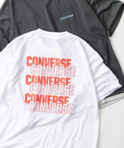CONVERSE(コンバース)の「【CONVERSE/コンバース】フェイクレイヤードTシャツ/ブランドロゴ/バックプリント/ワンポイント(Tシャツ/カットソー・レディース・ホワイト/チャコールグレー/グレー/サックスブルー/ホワイト系その他/グレー系その他・M/L/XL)」の1枚目の写真