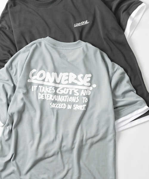 CONVERSE(コンバース)の「【CONVERSE/コンバース】フェイクレイヤードTシャツ/ブランドロゴ/バックプリント/ワンポイント(Tシャツ/カットソー・レディース・ホワイト/チャコールグレー/グレー/サックスブルー/ホワイト系その他/グレー系その他・M/L/XL)」の6枚目の写真