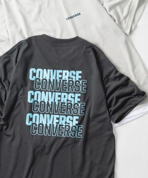 CONVERSE(コンバース)の「【CONVERSE/コンバース】フェイクレイヤードTシャツ/ブランドロゴ/バックプリント/ワンポイント(Tシャツ/カットソー・レディース・ホワイト/チャコールグレー/グレー/サックスブルー/ホワイト系その他/グレー系その他・M/L/XL)」の3枚目の写真