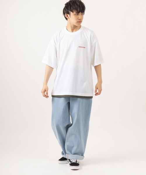CONVERSE(コンバース)の「【CONVERSE/コンバース】フェイクレイヤードTシャツ/ブランドロゴ/バックプリント/ワンポイント(Tシャツ/カットソー・レディース・ホワイト/チャコールグレー/グレー/サックスブルー/ホワイト系その他/グレー系その他・M/L/XL)」の21枚目の写真