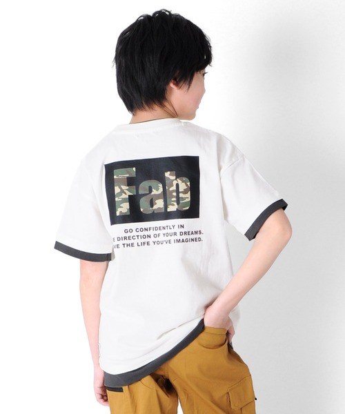 GLAZOS(グラソス)の「天竺・USAコットン ドロップショルダー袖裾レイヤード半袖Tシャツ(Tシャツ/カットソー・キッズ・ホワイト/チャコールグレー/イエロー・130cm/140cm/150cm/160cm/170cm)」の1枚目の写真