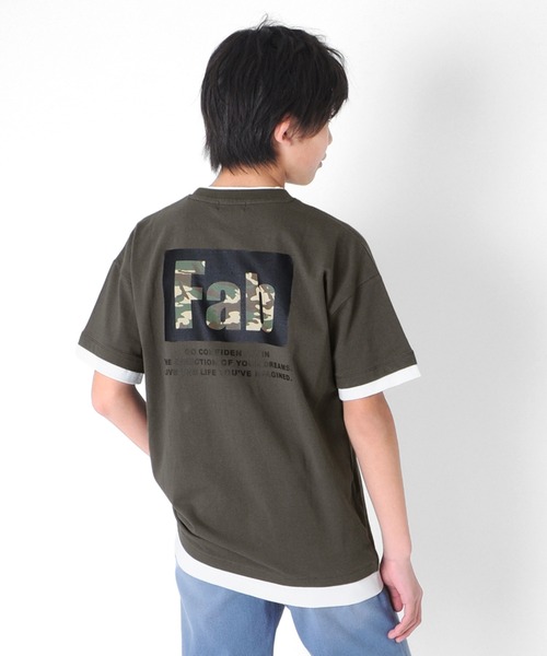 GLAZOS(グラソス)の「天竺・USAコットン ドロップショルダー袖裾レイヤード半袖Tシャツ(Tシャツ/カットソー・キッズ・ホワイト/チャコールグレー/イエロー・130cm/140cm/150cm/160cm/170cm)」の2枚目の写真