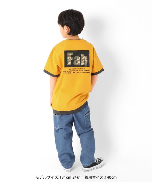 GLAZOS(グラソス)の「天竺・USAコットン ドロップショルダー袖裾レイヤード半袖Tシャツ(Tシャツ/カットソー・キッズ・ホワイト/チャコールグレー/イエロー・130cm/140cm/150cm/160cm/170cm)」の7枚目の写真