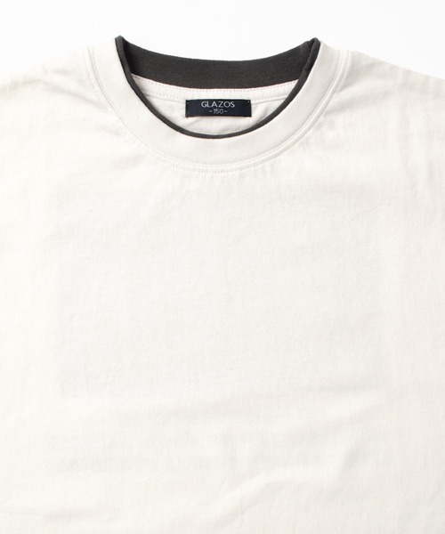 GLAZOS(グラソス)の「天竺・USAコットン ドロップショルダー袖裾レイヤード半袖Tシャツ(Tシャツ/カットソー・キッズ・ホワイト/チャコールグレー/イエロー・130cm/140cm/150cm/160cm/170cm)」の14枚目の写真