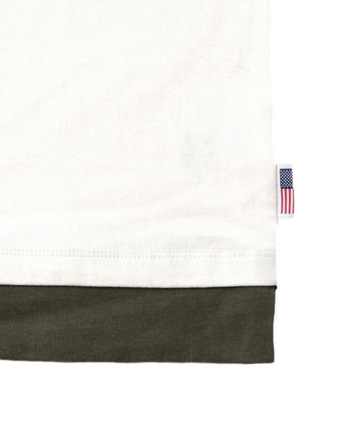 GLAZOS(グラソス)の「天竺・USAコットン ドロップショルダー袖裾レイヤード半袖Tシャツ(Tシャツ/カットソー・キッズ・ホワイト/チャコールグレー/イエロー・130cm/140cm/150cm/160cm/170cm)」の18枚目の写真