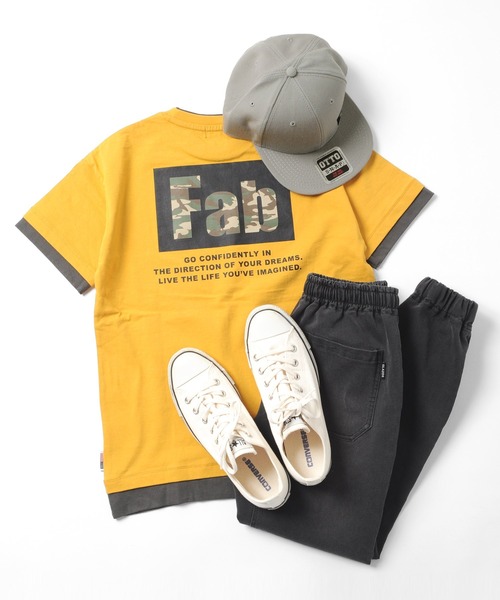 GLAZOS(グラソス)の「天竺・USAコットン ドロップショルダー袖裾レイヤード半袖Tシャツ(Tシャツ/カットソー・キッズ・ホワイト/チャコールグレー/イエロー・130cm/140cm/150cm/160cm/170cm)」の13枚目の写真