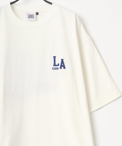 VISION STREET WEAR(ヴィジョンストリートウェア)の「VISION STREET WEAR/ヴィジョンストリートウェア オーバーサイズ バックプリント カレッジロゴ刺繍 フロント ワンポイント刺繍 半袖Tシャツ/リブライン リンガーT/クレイジー ラグランT(Tシャツ/カットソー・メンズ・ホワイト/チャコールグレー/グリーン/ホワイト系その他/グレー系その他/グリーン系その他/ブルー系その他/ロイヤルブルー・LL/M/L)」の15枚目の写真