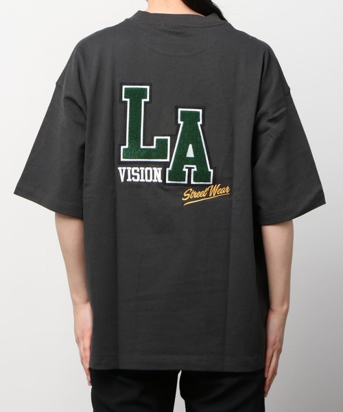 VISION STREET WEAR(ヴィジョンストリートウェア)の「VISION STREET WEAR/ヴィジョンストリートウェア オーバーサイズ バックプリント カレッジロゴ刺繍 フロント ワンポイント刺繍 半袖Tシャツ/リブライン リンガーT/クレイジー ラグランT(Tシャツ/カットソー・メンズ・ホワイト/チャコールグレー/グリーン/ホワイト系その他/グレー系その他/グリーン系その他/ブルー系その他/ロイヤルブルー・LL/M/L)」の20枚目の写真