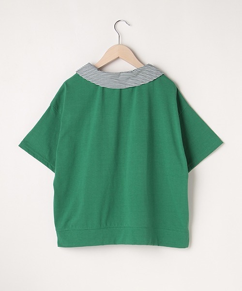 LOVETOXIC（ラブトキシック）の「衿着脱カレッジ半T（Tシャツ/カットソー・キッズ・グリーン/アイボリー/チャコール・M/L/S/SS）」の5枚目の写真