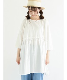 Samansa Mos2 | 7分袖ドッキングチュニック(Tシャツ/カットソー)