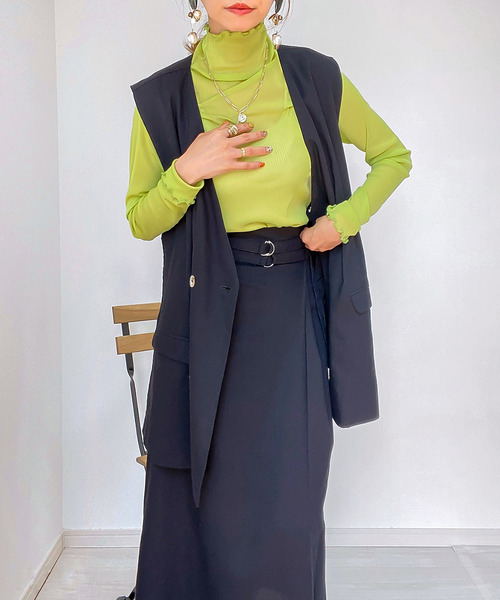 JUNOAH（ジュノア）の「リネン混オープンサイドベスト（ベスト・レディース・アイボリー/ブラック/モカ/ベージュ・FREE）」の13枚目の写真