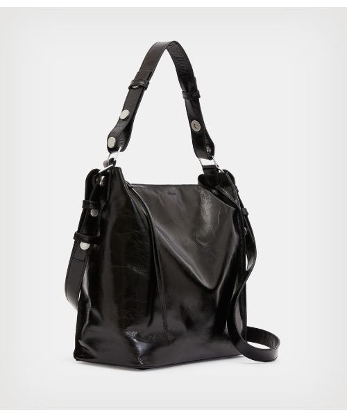 ALLSAINTS レザー ボディバッグ 黒 レザーアクセサリー | オールセインツ 公式オンラインストア