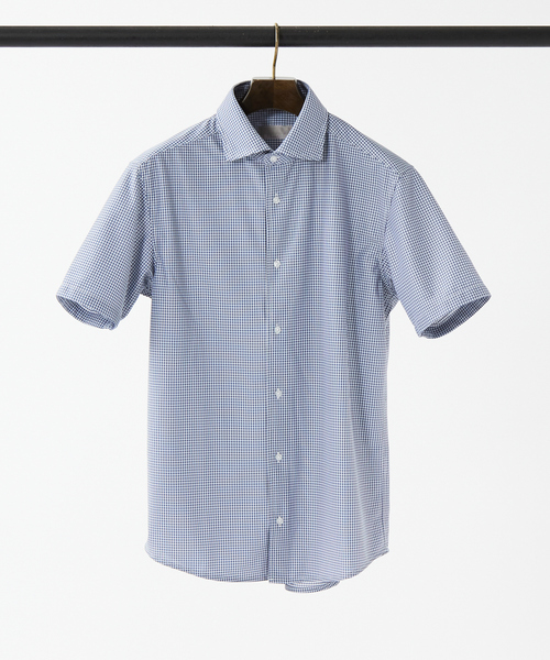 ABAHOUSE GRAY(アバハウスグレイ)の「【Comfeel】吸汗速乾 半袖 シャツ(シャツ/ブラウス・メンズ・ホワイト/ブルー系その他/ブルー系その他2/ブルー系その他3・44/46/48/50)」の3枚目の写真