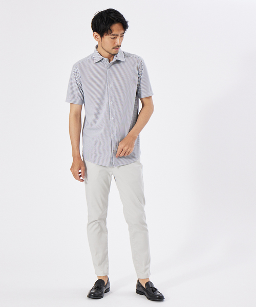 ABAHOUSE GRAY(アバハウスグレイ)の「【Comfeel】吸汗速乾 半袖 シャツ(シャツ/ブラウス・メンズ・ホワイト/ブルー系その他/ブルー系その他2/ブルー系その他3・44/46/48/50)」の5枚目の写真