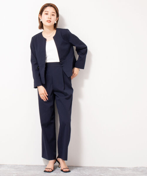 NOLLEY’S(ノーリーズ)の「サッカーセミワイドパンツ(その他パンツ・レディース・ホワイト/ネイビー・38/34/36)」の6枚目の写真