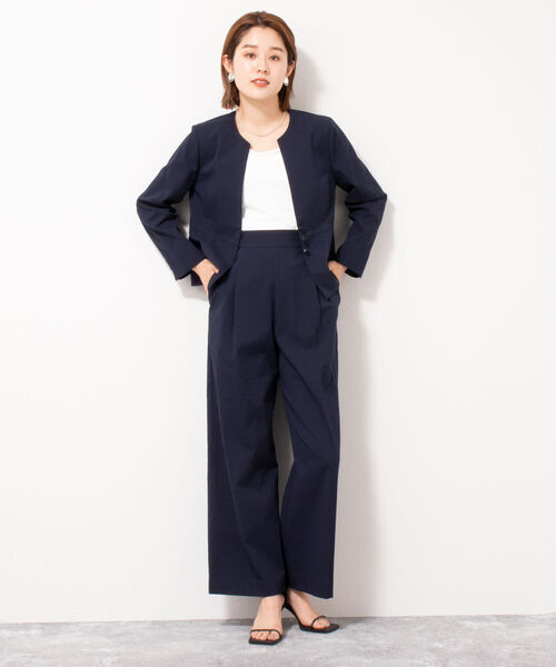 NOLLEY’S(ノーリーズ)の「サッカーセミワイドパンツ(その他パンツ・レディース・ホワイト/ネイビー・38/34/36)」の9枚目の写真