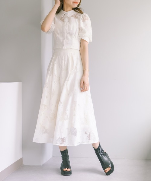 OLIVE des OLIVE(オリーブデオリーブ)の「レースマキシフレアスカート(スカート・レディース・オフホワイト/ブラック・FREE)」の11枚目の写真