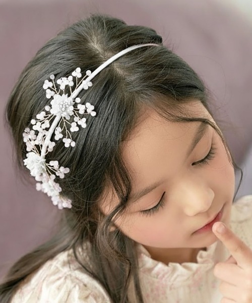 シャトレ フワラー カチューシャ (2color) ヘッドドレス お花 ピンク