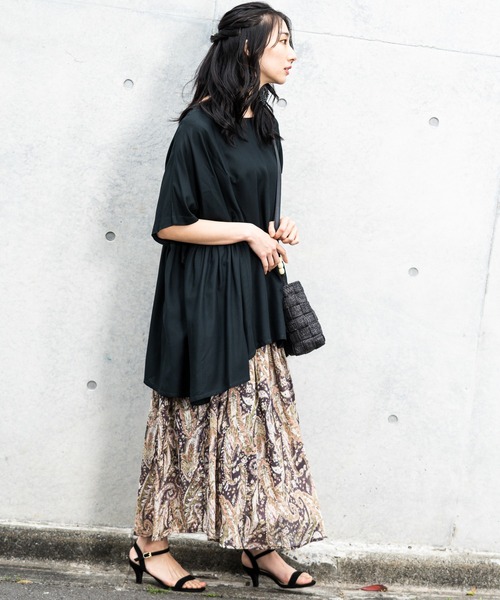 NAVY（ネイビー）の「インドレーヨン 脇切替ブラウス（シャツ/ブラウス・レディース・ブルー/ピンク/ダークグリーン・フリー）」の4枚目の写真