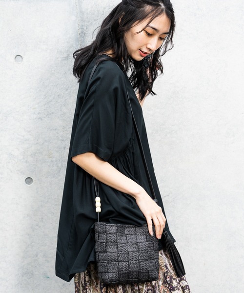 NAVY（ネイビー）の「インドレーヨン 脇切替ブラウス（シャツ/ブラウス・レディース・ブルー/ピンク/ダークグリーン・フリー）」の5枚目の写真