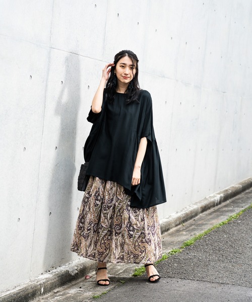 NAVY（ネイビー）の「インドレーヨン 脇切替ブラウス（シャツ/ブラウス・レディース・ブルー/ピンク/ダークグリーン・フリー）」の6枚目の写真