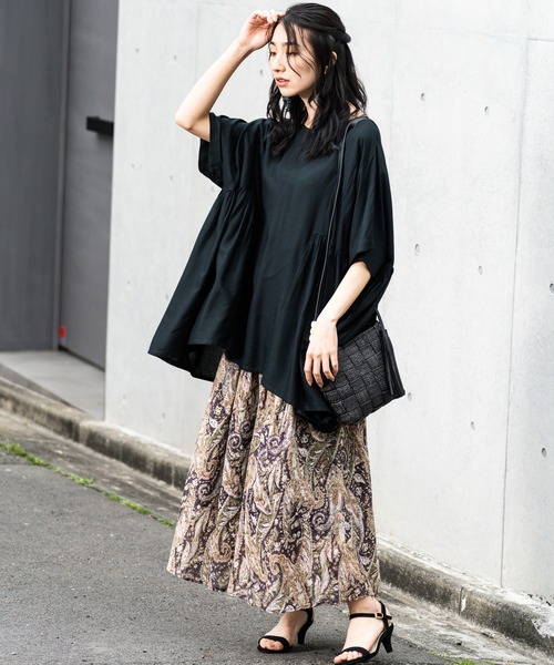 NAVY（ネイビー）の「インドレーヨン 脇切替ブラウス（シャツ/ブラウス・レディース・ブルー/ピンク/ダークグリーン・フリー）」の8枚目の写真