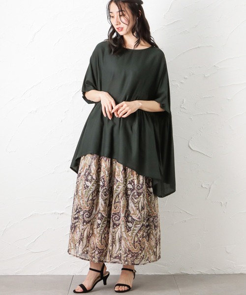 NAVY（ネイビー）の「インドレーヨン 脇切替ブラウス（シャツ/ブラウス・レディース・ブルー/ピンク/ダークグリーン・フリー）」の10枚目の写真