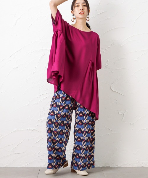 NAVY（ネイビー）の「インドレーヨン 脇切替ブラウス（シャツ/ブラウス・レディース・ブルー/ピンク/ダークグリーン・フリー）」の15枚目の写真