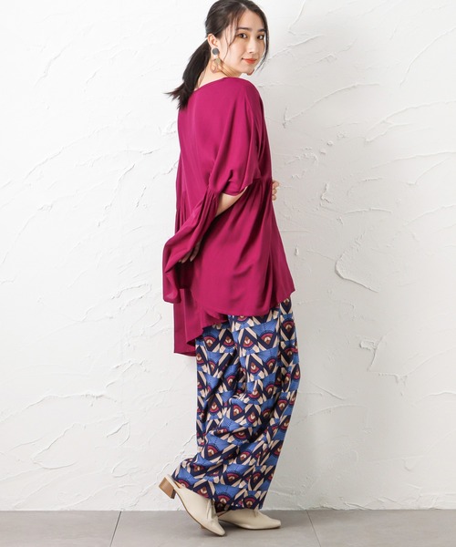 NAVY（ネイビー）の「インドレーヨン 脇切替ブラウス（シャツ/ブラウス・レディース・ブルー/ピンク/ダークグリーン・フリー）」の16枚目の写真