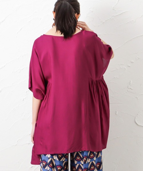 NAVY（ネイビー）の「インドレーヨン 脇切替ブラウス（シャツ/ブラウス・レディース・ブルー/ピンク/ダークグリーン・フリー）」の19枚目の写真