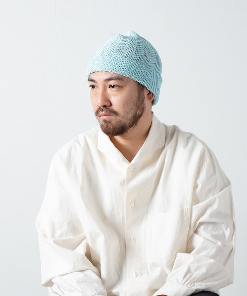 ※即日発送※drowsy..  ニットキャップ　ホワイト ストローヤーンニットワッチ（ニットキャップ/ビーニー