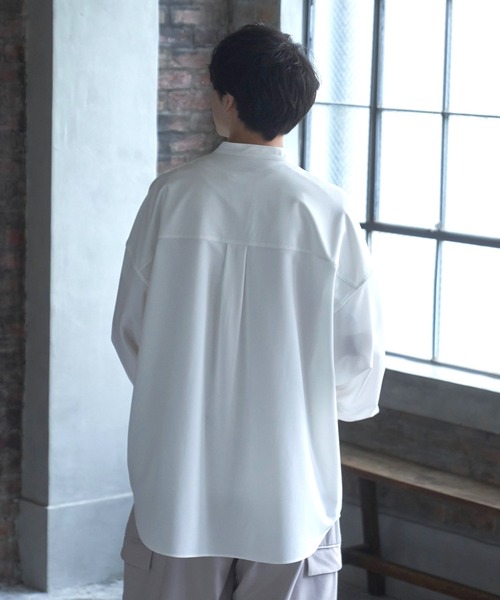 Alpinus(アルピナス)の「Alpinus - smooth loose band collar shirt /スムースルーズバンドカラーシャツ(シャツ/ブラウス・メンズ・ダークブルー/ホワイト/カーキ・SMALL/MEDIUM)」の7枚目の写真