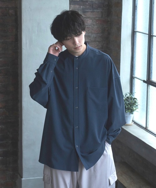 Alpinus(アルピナス)の「Alpinus - smooth loose band collar shirt /スムースルーズバンドカラーシャツ(シャツ/ブラウス・メンズ・ダークブルー/ホワイト/カーキ・SMALL/MEDIUM)」の10枚目の写真