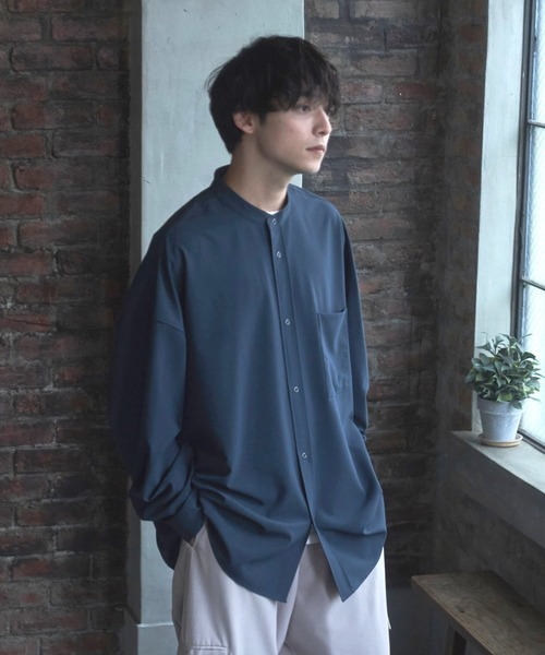 Alpinus(アルピナス)の「Alpinus - smooth loose band collar shirt /スムースルーズバンドカラーシャツ(シャツ/ブラウス・メンズ・ダークブルー/ホワイト/カーキ・SMALL/MEDIUM)」の13枚目の写真