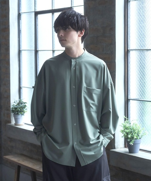 Alpinus(アルピナス)の「Alpinus - smooth loose band collar shirt /スムースルーズバンドカラーシャツ(シャツ/ブラウス・メンズ・ダークブルー/ホワイト/カーキ・SMALL/MEDIUM)」の15枚目の写真