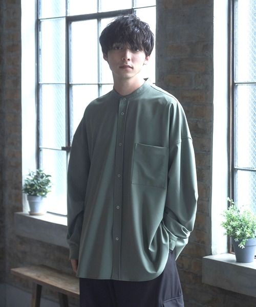 Alpinus(アルピナス)の「Alpinus - smooth loose band collar shirt /スムースルーズバンドカラーシャツ(シャツ/ブラウス・メンズ・ダークブルー/ホワイト/カーキ・SMALL/MEDIUM)」の18枚目の写真