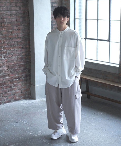 Alpinus(アルピナス)の「Alpinus - smooth loose band collar shirt /スムースルーズバンドカラーシャツ(シャツ/ブラウス・メンズ・ダークブルー/ホワイト/カーキ・SMALL/MEDIUM)」の19枚目の写真