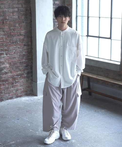Alpinus(アルピナス)の「Alpinus - smooth loose band collar shirt /スムースルーズバンドカラーシャツ(シャツ/ブラウス・メンズ・ダークブルー/ホワイト/カーキ・SMALL/MEDIUM)」の20枚目の写真