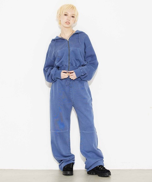 X-girl(エックスガール)の「PIGMENT DYED SWEAT PANTS/ピグメント加工 スウェットパンツ(スウェットパンツ・レディース・ブラック/ネイビー/バーガンディー・M/XS/S)」の4枚目の写真