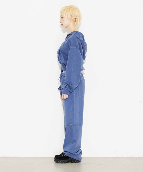 X-girl(エックスガール)の「PIGMENT DYED SWEAT PANTS/ピグメント加工 スウェットパンツ(スウェットパンツ・レディース・ブラック/ネイビー/バーガンディー・M/XS/S)」の5枚目の写真