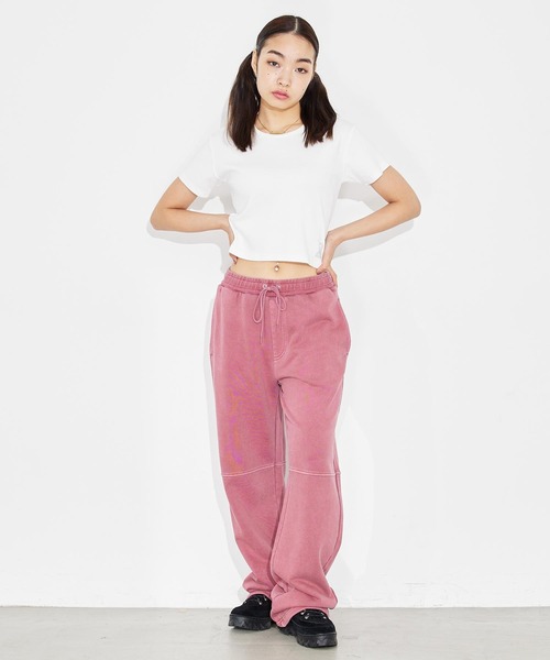 X-girl(エックスガール)の「PIGMENT DYED SWEAT PANTS/ピグメント加工 スウェットパンツ(スウェットパンツ・レディース・ブラック/ネイビー/バーガンディー・M/XS/S)」の8枚目の写真