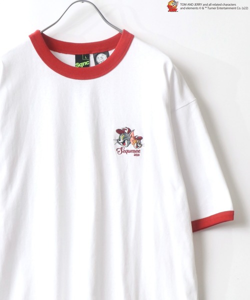 Tom＆Jerry（トムアンドジェリー）の「Tom＆Jerry/トム＆ジェリー アーチロゴ リンガー ファイヤーカー ビッグシルエットTシャツ（Tシャツ/カットソー・レディース・ホワイト/ブラック系その他2/パープル系その他/ホワイト系その他2/ホワイト系その他3/ブラック系その他/ホワイト系その他/グレー/ブルー・M/L）」の4枚目の写真
