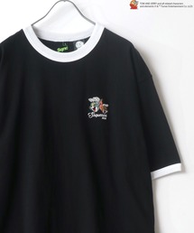 Tom&Jerry/トム&ジェリー アーチロゴ リンガー ファイヤーカー ビッグシルエットTシャツ