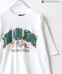 Tom&Jerry/トム&ジェリー アーチロゴ リンガー ファイヤーカー ビッグシルエットTシャツ