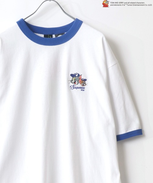 Tom＆Jerry（トムアンドジェリー）の「Tom＆Jerry/トム＆ジェリー アーチロゴ リンガー ファイヤーカー ビッグシルエットTシャツ（Tシャツ/カットソー・レディース・ホワイト/ブラック系その他2/パープル系その他/ホワイト系その他2/ホワイト系その他3/ブラック系その他/ホワイト系その他/グレー/ブルー・M/L）」の5枚目の写真