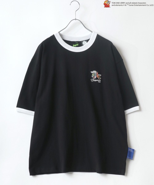 Tom＆Jerry（トムアンドジェリー）の「Tom＆Jerry/トム＆ジェリー アーチロゴ リンガー ファイヤーカー ビッグシルエットTシャツ（Tシャツ/カットソー・レディース・ホワイト/ブラック系その他2/パープル系その他/ホワイト系その他2/ホワイト系その他3/ブラック系その他/ホワイト系その他/グレー/ブルー・M/L）」の14枚目の写真