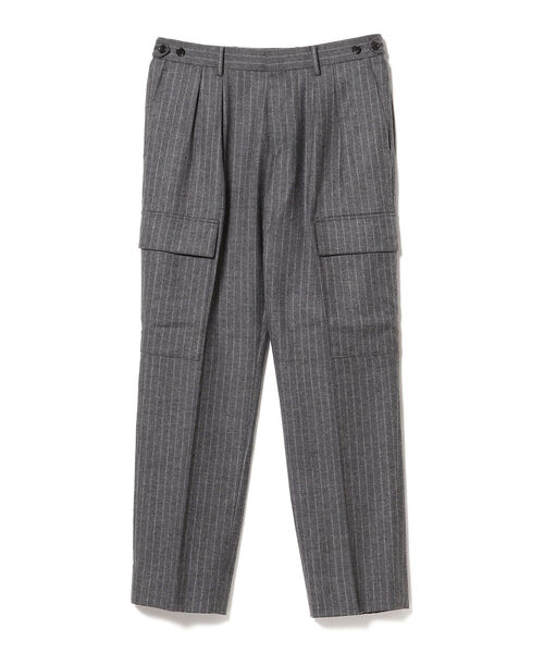 BEAMS LIGHTS(ビームスライツ)の「BEAMS LIGHTS / フラノ ストライプ カーゴ スラックス(スラックス・メンズ・ネイビー/グレー・SMALL/MEDIUM/LARGE)」の3枚目の写真