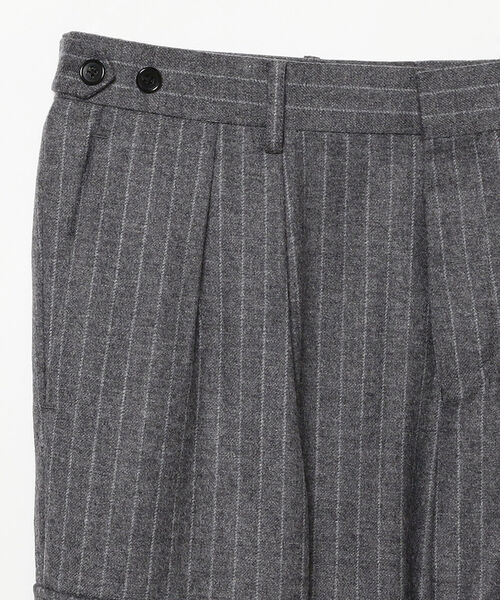 BEAMS LIGHTS(ビームスライツ)の「BEAMS LIGHTS / フラノ ストライプ カーゴ スラックス(スラックス・メンズ・ネイビー/グレー・SMALL/MEDIUM/LARGE)」の12枚目の写真