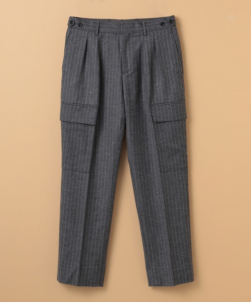 BEAMS LIGHTS(ビームスライツ)の「BEAMS LIGHTS / フラノ ストライプ カーゴ スラックス(スラックス・メンズ・ネイビー/グレー・SMALL/MEDIUM/LARGE)」の15枚目の写真